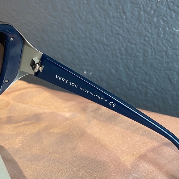 Versace Navy and Silver Sunglasses